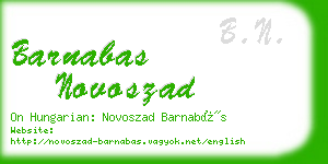 barnabas novoszad business card